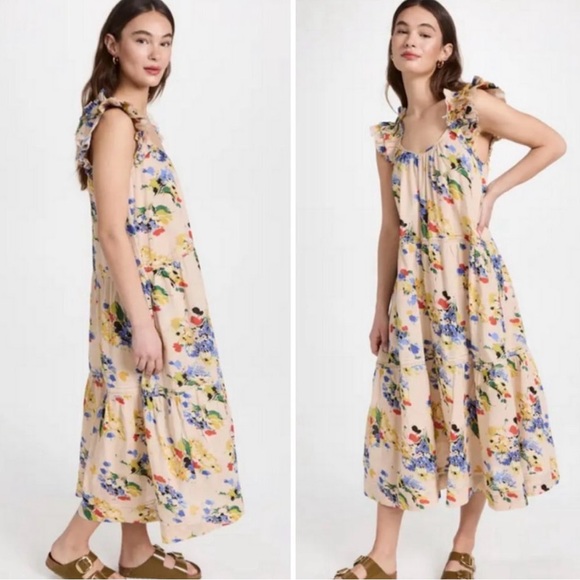 THE GREAT. The Dove Dress ~ Bright Grove Garden Floral Print XS/S - Picture 3 of 12